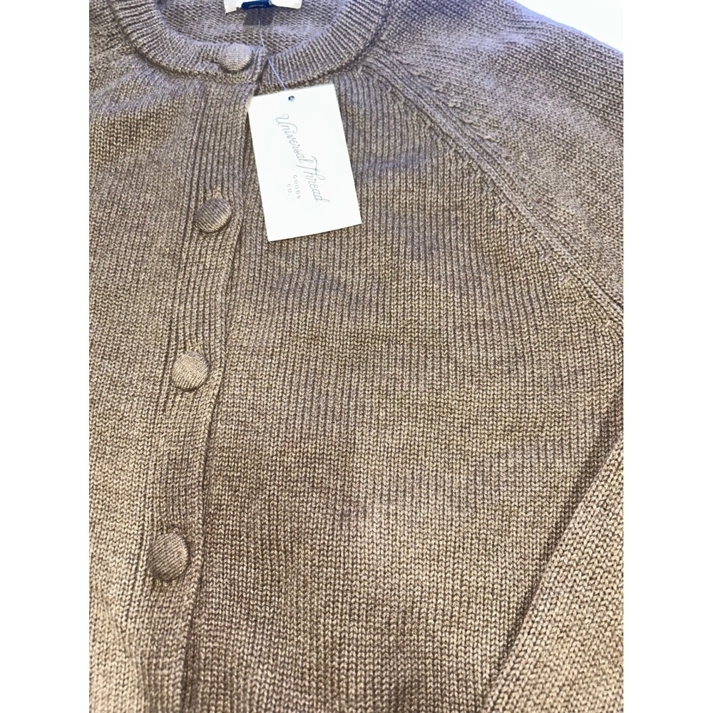 Universal Thread Womens Taupe Brown Knit Button Front Cardigan Sweater XS NWT - Picture 3 of 3